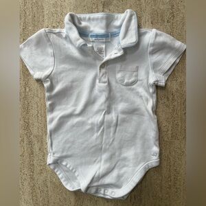 Janie and Jack White Polo Onsie